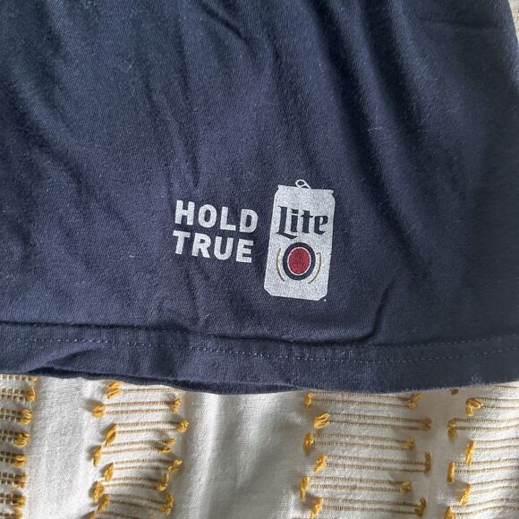 Miller Lite Basketball Beer T-Shirt Men's Size 2XL Dark Blue Cut The Net Y2K - Picture 2 of 6